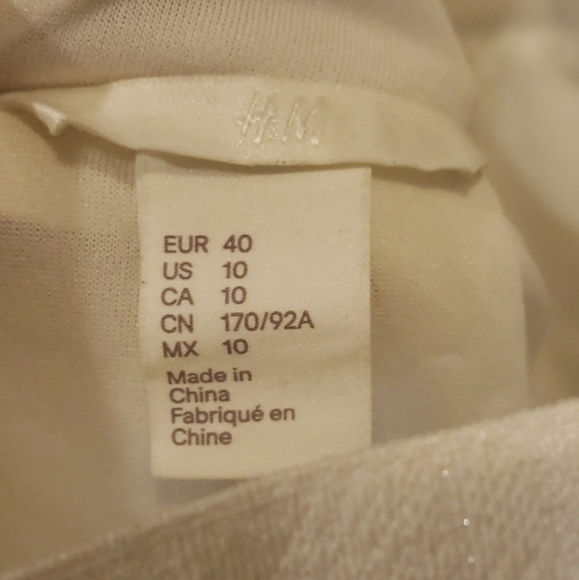 H&M Jacquard Weave Dress in Ivory 10 NWT - Picture 5 of 5